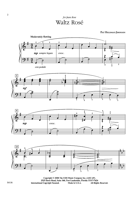 Waltz Rosé" Sheet Music for Piano