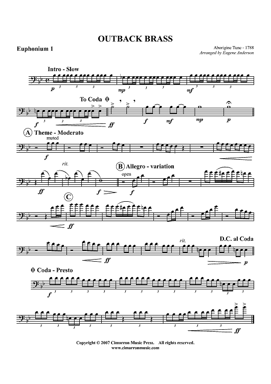 Outback Brass - Euphonium 1 BC/TC