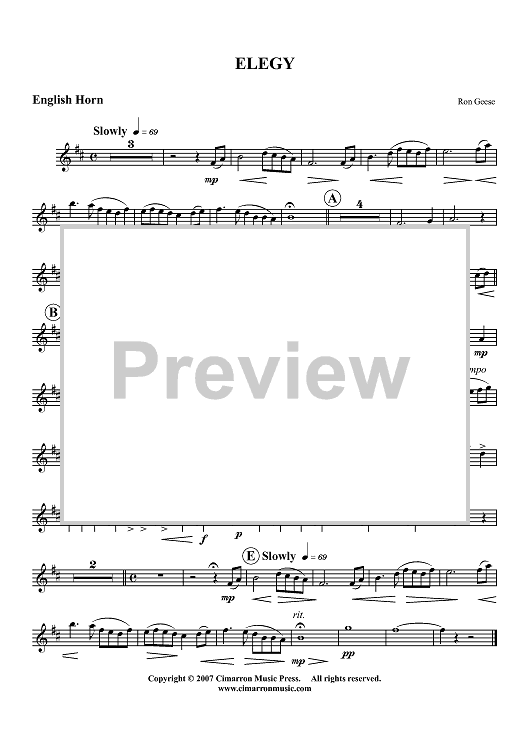 Elegy - English Horn