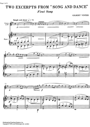 Easy 1/4 - 2 Excertps from Song and Dance - Score