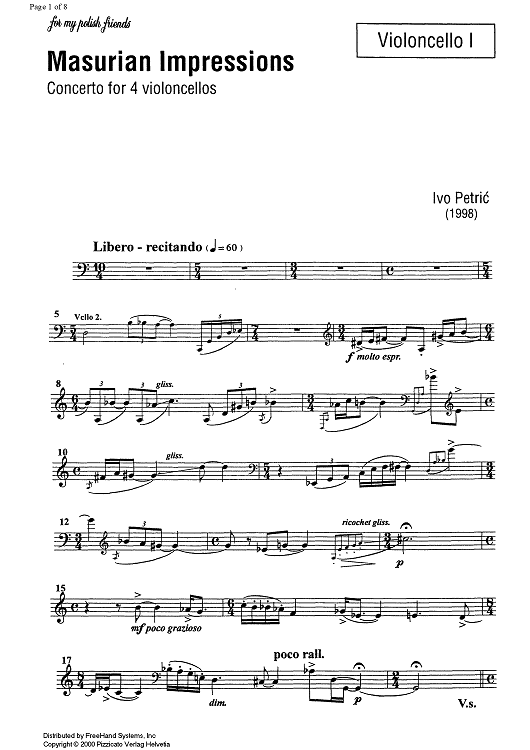 Masurian Impressions - Cello 1