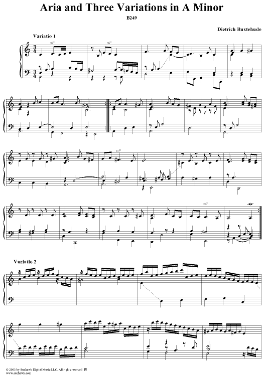 Aria and Three Variations in A Minor (B249)