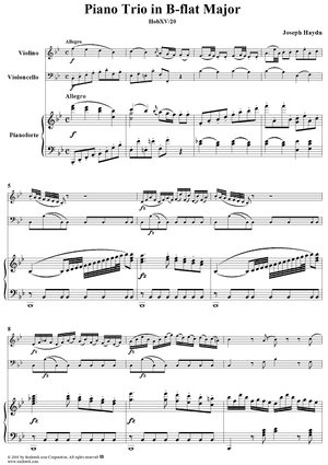 Piano Trio in B-flat Major, HobXV/20 - Piano Score
