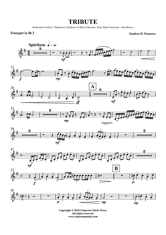 Tribute - Trumpet 2 in Bb