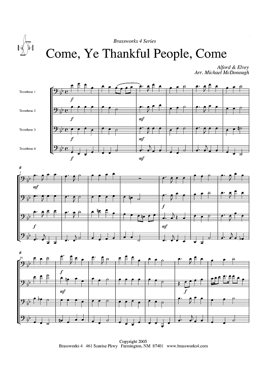 Come, Ye Thankful People, Come - Score