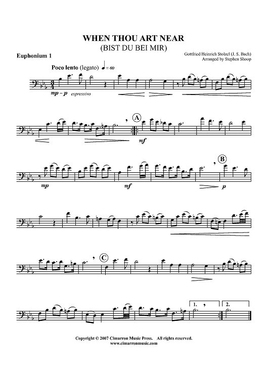 When Thou Art Near - Euphonium 1 BC/TC