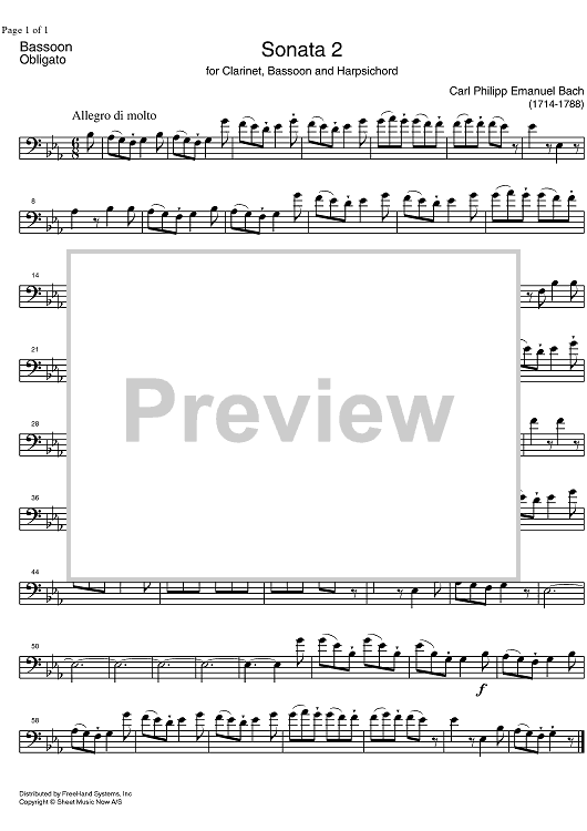 Sonata No. 2 Eb Major - Bassoon