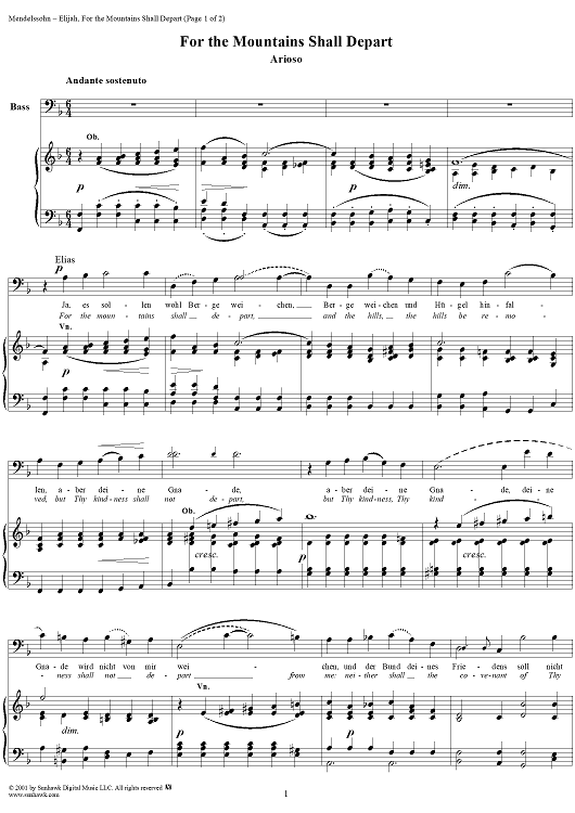 For the Mountains Shall Depart - No. 37 from "Elijah", part 2