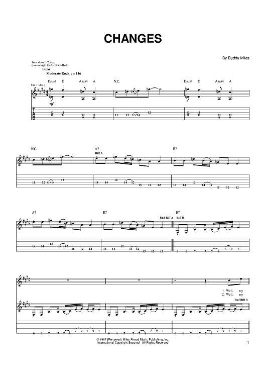 Changes Song Notes Changes