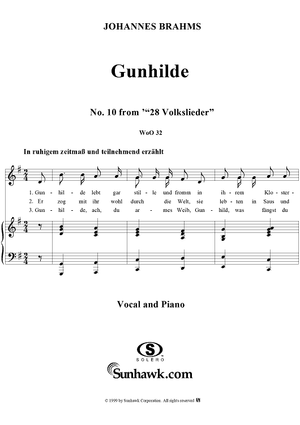 Gunhilde - No. 10 from "28 Volkslieder"  WoO 32
