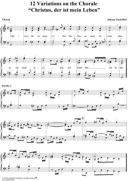 12 Variations on the Chorale "Christus, der ist mein Leben"