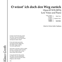 O wüsst' ich doch den Weg zurück Op.63 No. 8