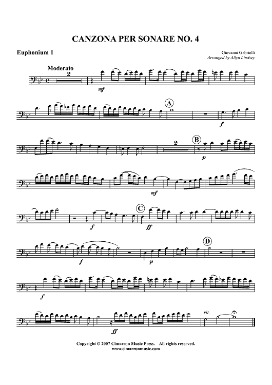 Canzona per Sonare No. 4 - Euphonium 1
