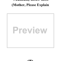 Maman, dites-moi - (Mother, Please Explain)