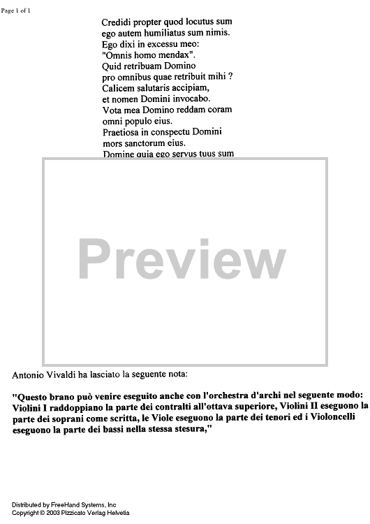 Credidi (Salmo 115 [116]) - Lyrics