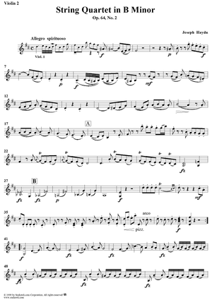 String Quartet in B Minor, Op. 64, No. 2 - Violin 2