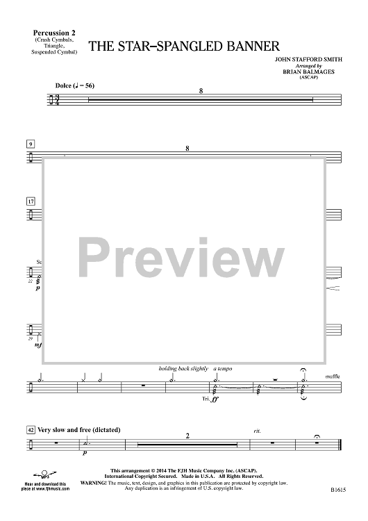 The Star-Spangled Banner - Percussion 2
