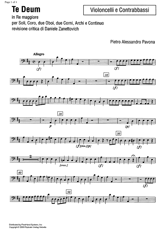 Te Deum - Cello/Bass