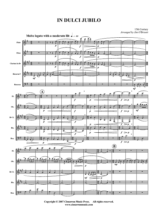 In Dulci Jubilo - Score