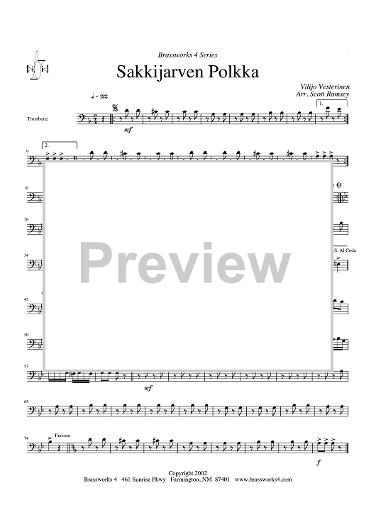 Sakkijarven Polkka - Trombone