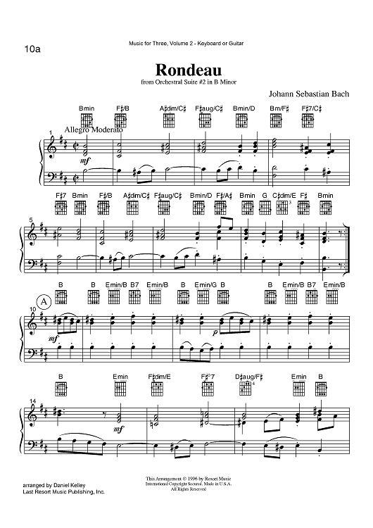 Rondeau - from Orchestral Suite #2 in B Minor - Keyboard or Guitar