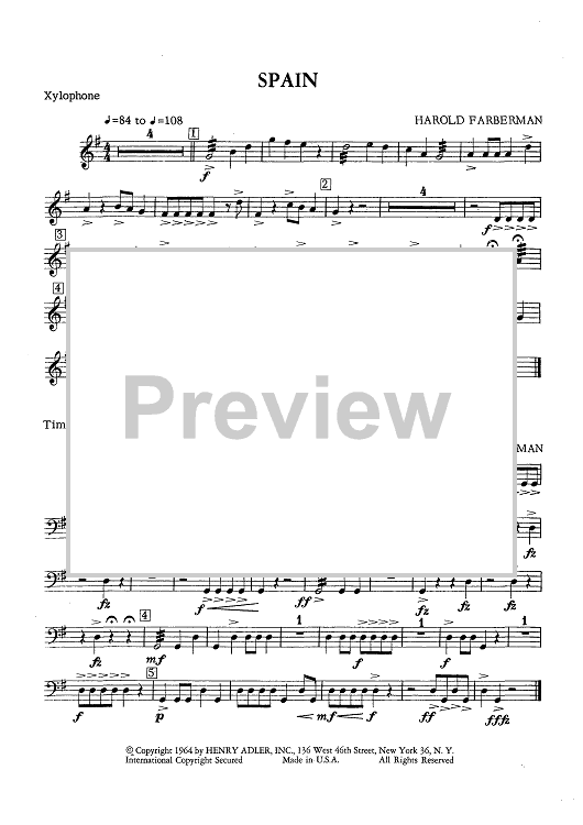 Spain - Xylophone, Timpani