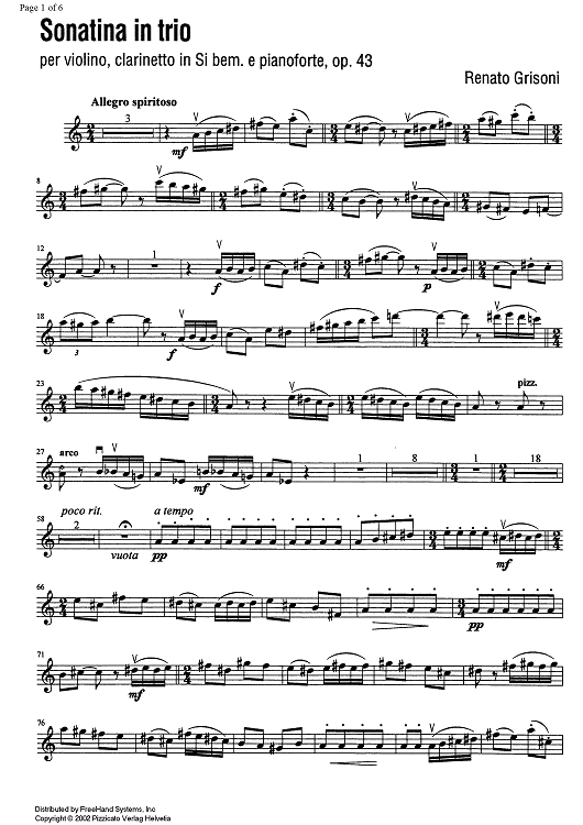 Sonatina in trio - Violin