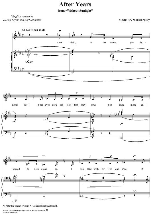 Without Sunlight, No. 2: After Years