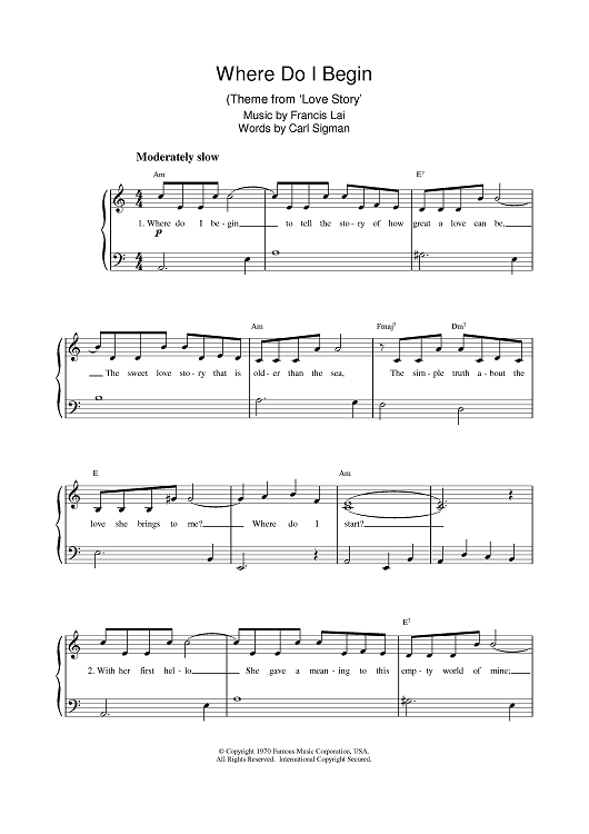 Where Do I Begin Sheet Music For Piano Sheet Music Now Where do i begin sheet music for piano sheet music now