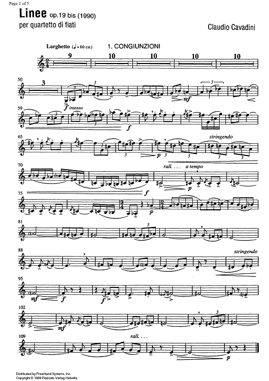 Linee Op.19 - Clarinet in B-flat