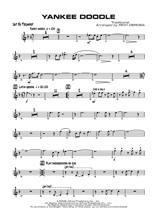 Yankee Doodle - B-flat Trumpet 1