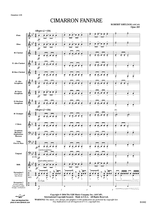 Cimarron Fanfare - Score