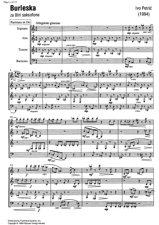 Burleska - Score