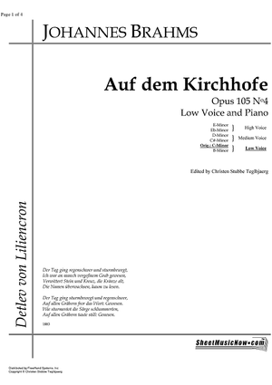 Auf dem Kirchhofe Op.105 No. 4