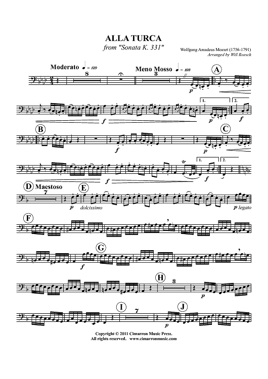 Alla Turca from "Sonata K. 331" - Tuba