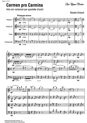 Carmen pro carmine - aria con variazioni - Score