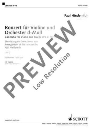 Concerto for Violin and Orchestra in D minor - Violin