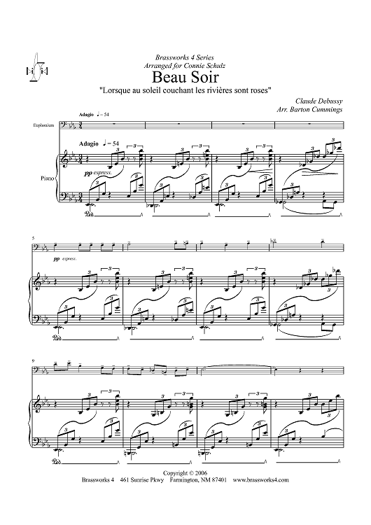 Beau Soir - Piano Score