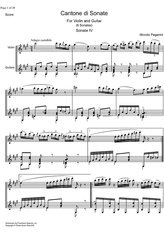 Sonata A Major - Score