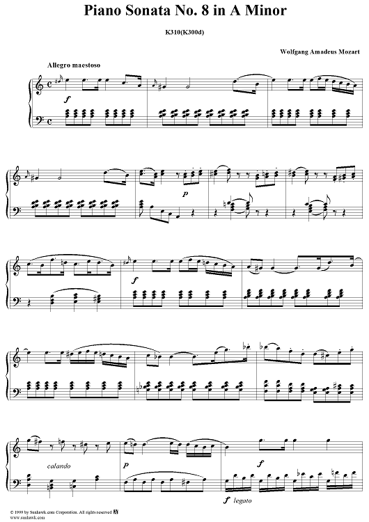 Piano Sonata No. 8 in A minor K310(K300d)