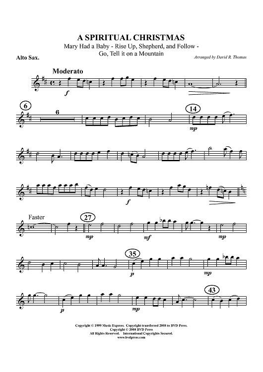 A Spiritual Christmas - Alto Sax