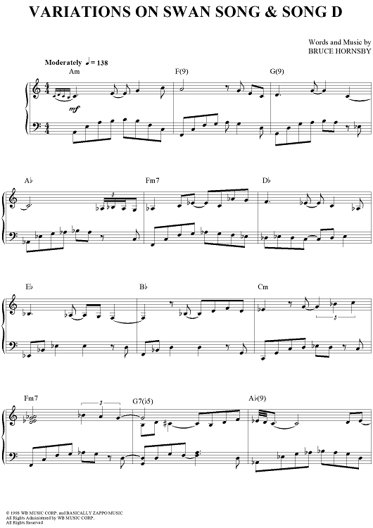 Variations on Swan Song and Song D