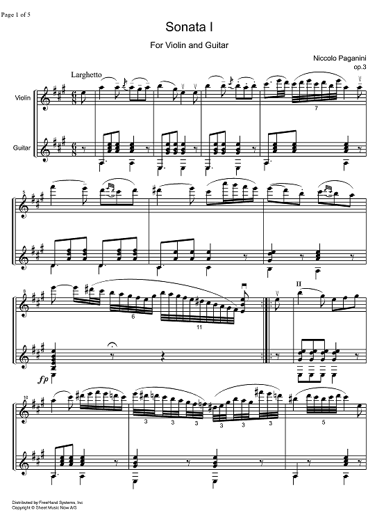 Sonata Op. 3 No. 1 - Score