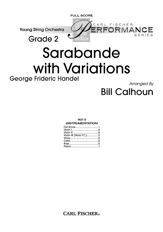 Sarabande with Variations - Score