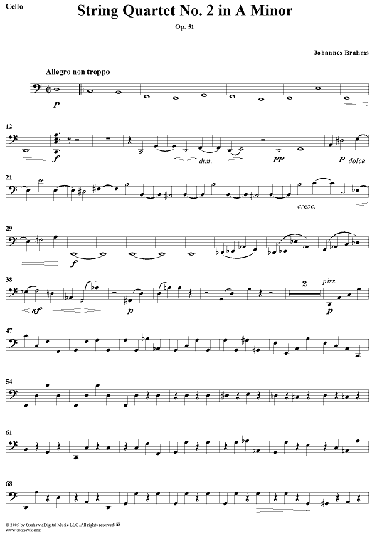 String Quartet No. 2 in A Minor, Op. 51 - Cello