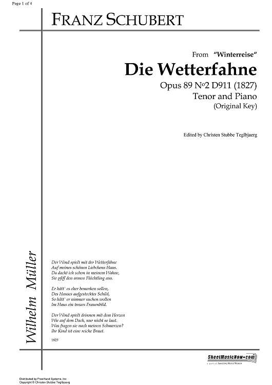 Die Wetterfahne Op.89 No. 2 D911