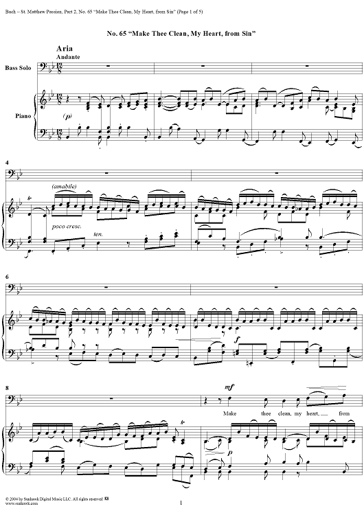 St. Matthew Passion: Part II, No. 65, "Make Thee Clean, My Heart, from Sin"