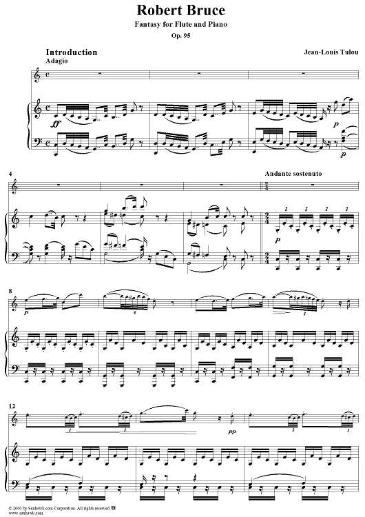 Robert Bruce (Fantasy for Flute and Piano), Op. 95 - Piano Score