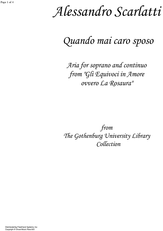 Quando mai caro sposo