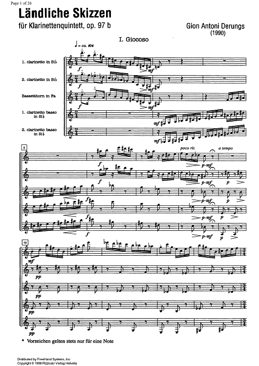 Ländliche Skizzen Op.97b - Score